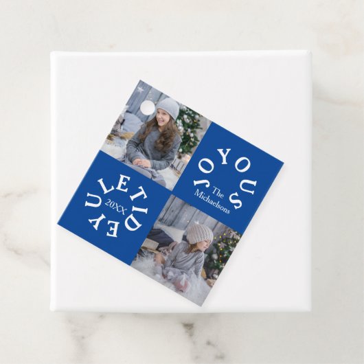 Joyous Yuletide 2 Foto Bedankjes Labels (In situ)