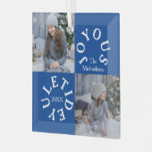 Joyous Yuletide 2 Foto Glas Ornament (Voorkant links)