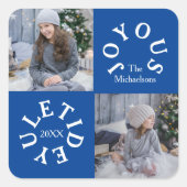 Joyous Yuletide 2 Foto Vierkante Sticker (Voorkant)
