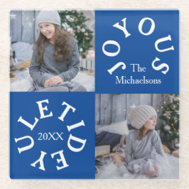 Joyous Yuletide 2 Photo Glazen Onderzetter