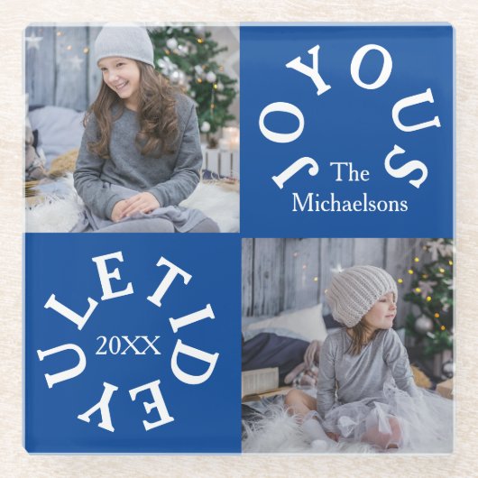 Joyous Yuletide 2 Photo Glazen Onderzetter (Voorkant)