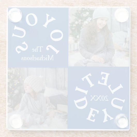 Joyous Yuletide 2 Photo Glazen Onderzetter (Achterkant)