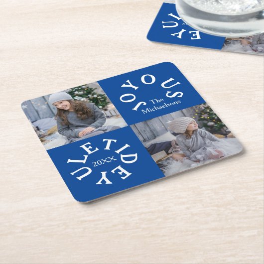 Joyous Yuletide 2 Photo Kartonnen Onderzetters (Schuin)