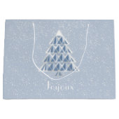 Joyoux Noel Blue Gift Bag Groot Cadeauzakje (Voorkant)