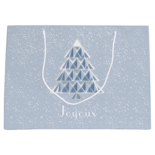 Joyoux Noel Blue Gift Bag Groot Cadeauzakje (Voorkant)