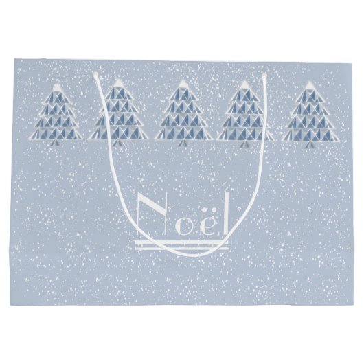 Joyoux Noel Blue Gift Bag Groot Cadeauzakje (Achterkant)