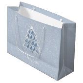 Joyoux Noel Blue Gift Bag Groot Cadeauzakje (Voorkant Gekanteld)