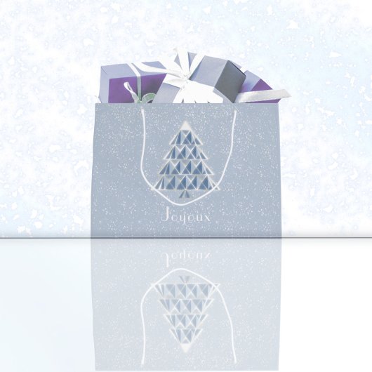 Joyoux Noel Blue Gift Bag Groot Cadeauzakje