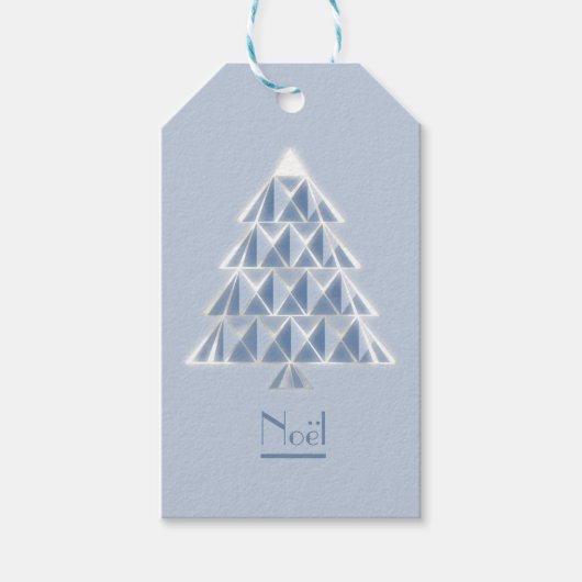 Joyoux Noel Blue Gift Labels Cadeaulabel (Voorkant)