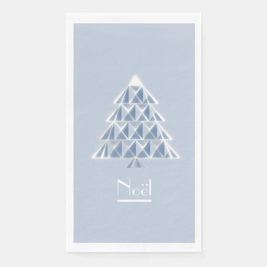 Joyoux Noel Blue Paper Gastenhanddoeken Servet (Voorkant)