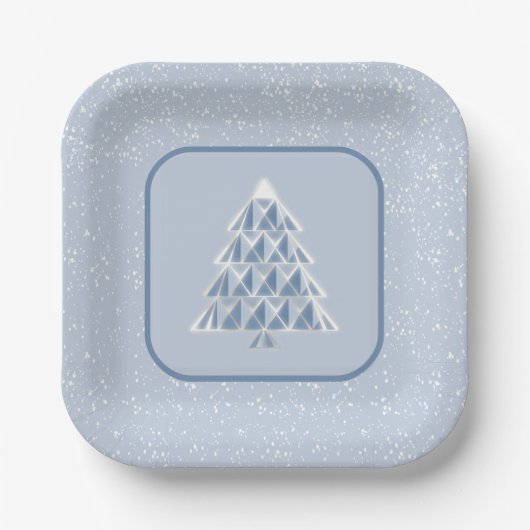 Joyoux Noel Blue Snow Paper Bord (Voorkant)