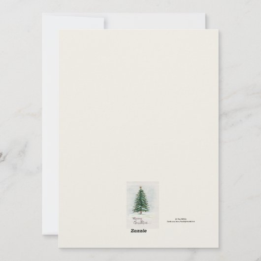 "Joys and Blessings" kerstwens Groene Garland Feestdagenkaart (Achterkant)