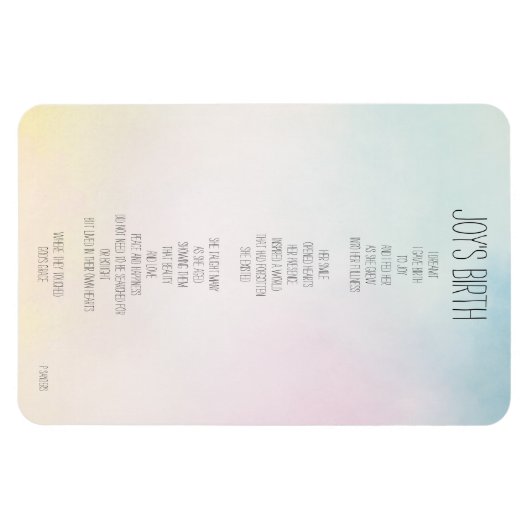 Joy's Birth Inspirerend Poem Magneet (Horizontaal)