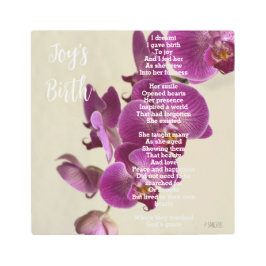 Joy's Geboorte Inspirerend Gedicht Roze Orchideeën