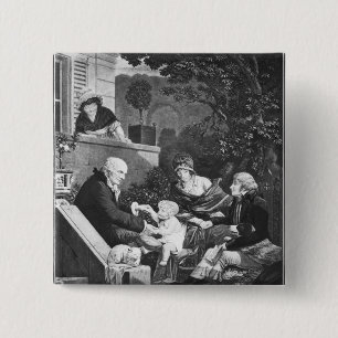 Joys of a father, c.1797 vierkante button 5,1 cm