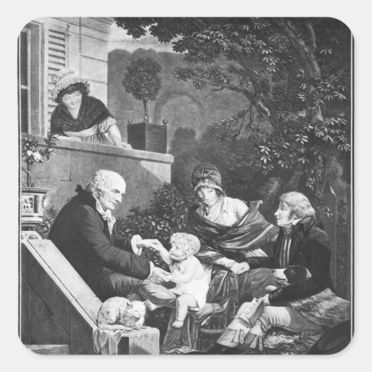 Joys of a father, c.1797 vierkante sticker (Voorkant)