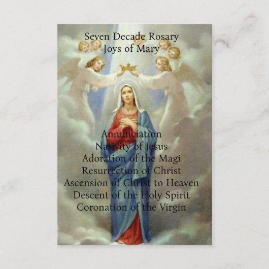 Joys van Mary Informatiekaartje (Voorkant)