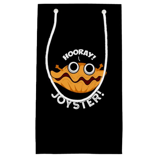 Joyster Funny Joyful Animal Oyster Pun Dark BG Klein Cadeauzakje (Voorkant)
