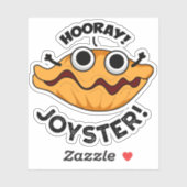 Joyster Funny Joyful Animal Oyster Pun Sticker (Vel)