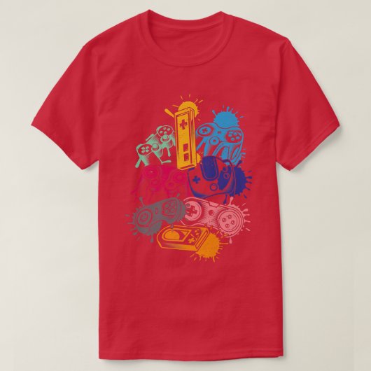 Joystick Controller Video Game Player Console Game T-shirt (Design voorkant)