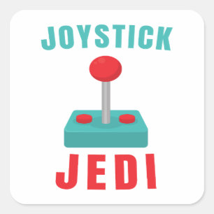 Joystick Jedi Grappige Retro Gamer Vader Vierkante Sticker