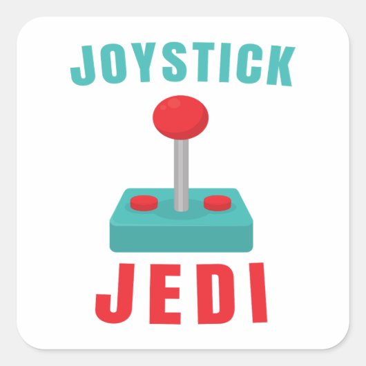 Joystick Jedi Grappige Retro Gamer Vader Vierkante Sticker (Voorkant)