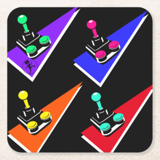 Joystick Retro kleurrijke 90s Grafisch Kartonnen Onderzetters