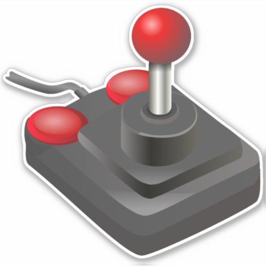 Joystick  videospel old school retro sticker (Voorkant)