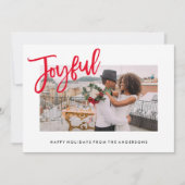 Joyully Brushed Holiday Photo Card Feestdagenkaart (Voorkant)