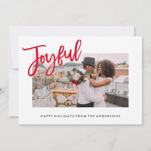 Joyully Brushed Holiday Photo Card Feestdagenkaart (Voorkant)