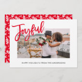 Joyully Brushed Holiday Photo Card Feestdagenkaart (Voorkant / Achterkant)