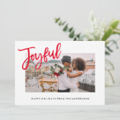 Joyully Brushed Holiday Photo Card Feestdagenkaart (Staand voorkant)