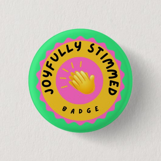 Joyully stimmed badge ronde button 3,2 cm (Voorkant)