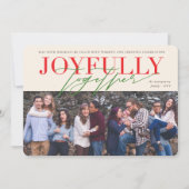 Joyully Together Classic Typography Moderne Photo Feestdagenkaart (Voorkant)