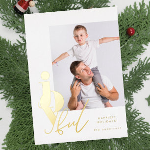 JOYVOL ontwerp schrift multi foto modern Folie Feestdagenkaart