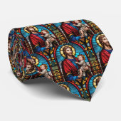 Jozef en Baby Jesus Christelijk Glas in lood Stropdas (Opgerold)