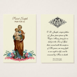 Jozef Memorare Prayer Heilige Kaart