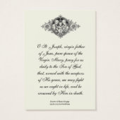 Jozef Memorare Prayer Heilige Kaart (Achterkant)