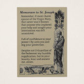 Jozef Memorare Prayer Heilige Kaart (Voorkant)