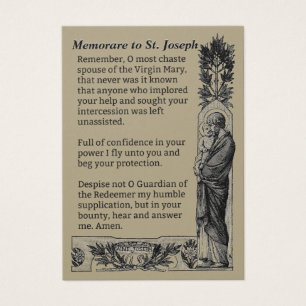 Jozef Memorare Prayer Heilige Kaart