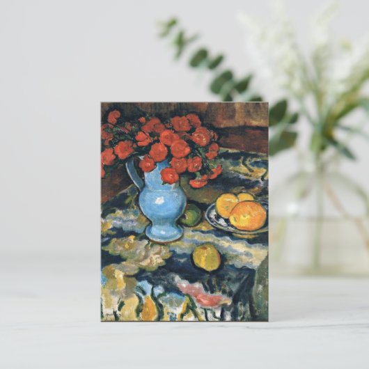 Jozef Pankiewicz, nog steeds in leven met Blue Vas Briefkaart (Staand voorkant)