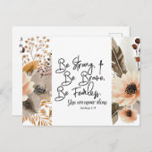 Jozua 19 Wees sterk, wees moedig Bijbelvers Briefkaart (Voorkant / Achterkant)