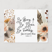 Jozua 19 Wees sterk, wees moedig Bijbelvers Briefkaart (Voorkant)