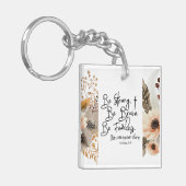 Jozua 19 Wees sterk, wees moedig Bijbelvers Sleutelhanger (Voorkant Links)