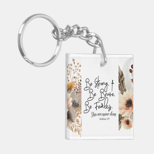 Jozua 19 Wees sterk, wees moedig Bijbelvers Sleutelhanger (Voorkant Links)