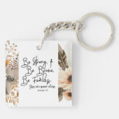 Jozua 19 Wees sterk, wees moedig Bijbelvers Sleutelhanger (Achterkant)