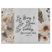 Jozua 19 Wees sterk, wees moedig Bijbelvers Snijplank (Voorkant)