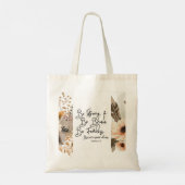 Jozua 19 Wees sterk, wees moedig Bijbelvers Tote Bag (Achterkant)