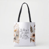 Jozua 19 Wees sterk, wees moedig Bijbelvers Tote Bag (Voorkant)