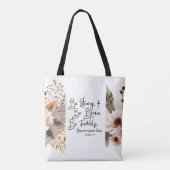 Jozua 19 Wees sterk, wees moedig Bijbelvers Tote Bag (Achterkant)
